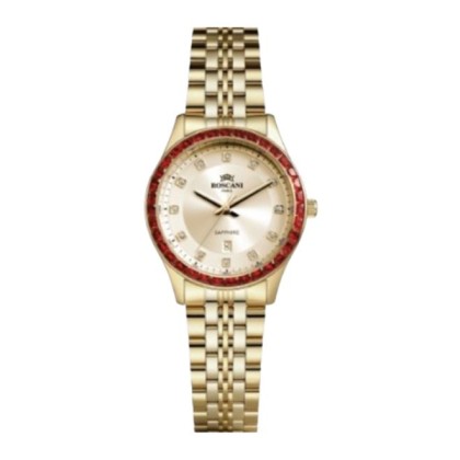 Roscani ROSWE535G1 Date Function 31MM Gold Stainless Steel Strap Analog Women Watch